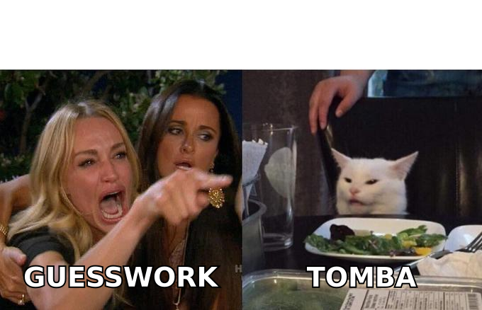 Woman yelling at a cat: cross-selling on guesswork versus cross-selling on Tomba data