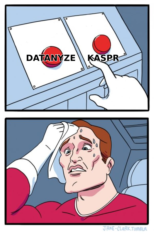 Sales rep stressed choosing between Datanyze and Kaspr meme