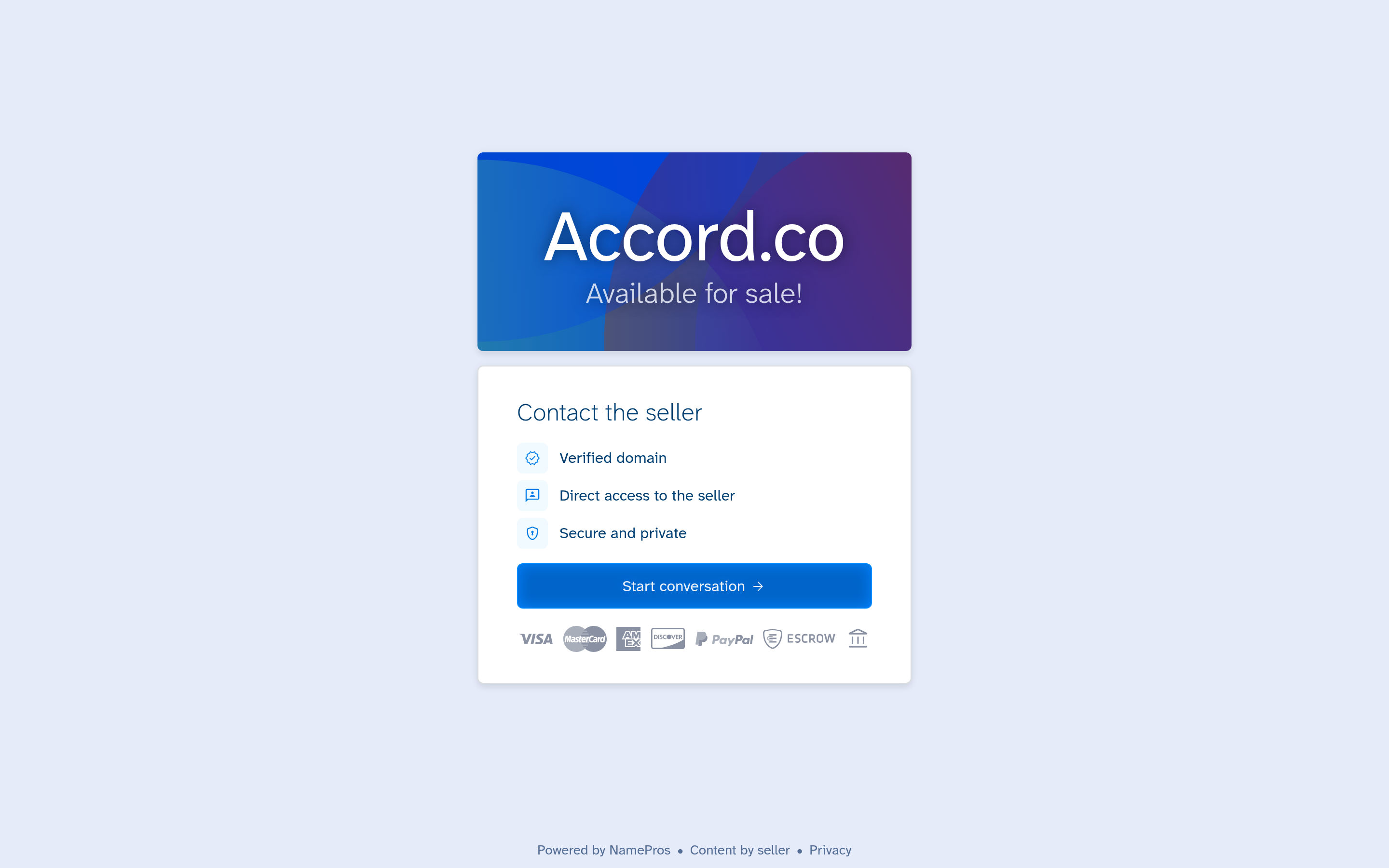 Accord website screenshot — product, features and pricing