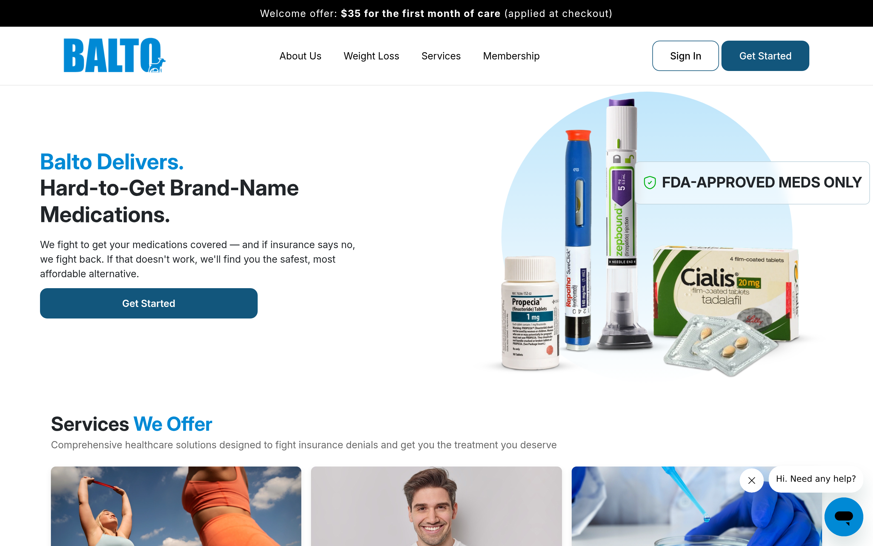 Balto website screenshot — product, features and pricing