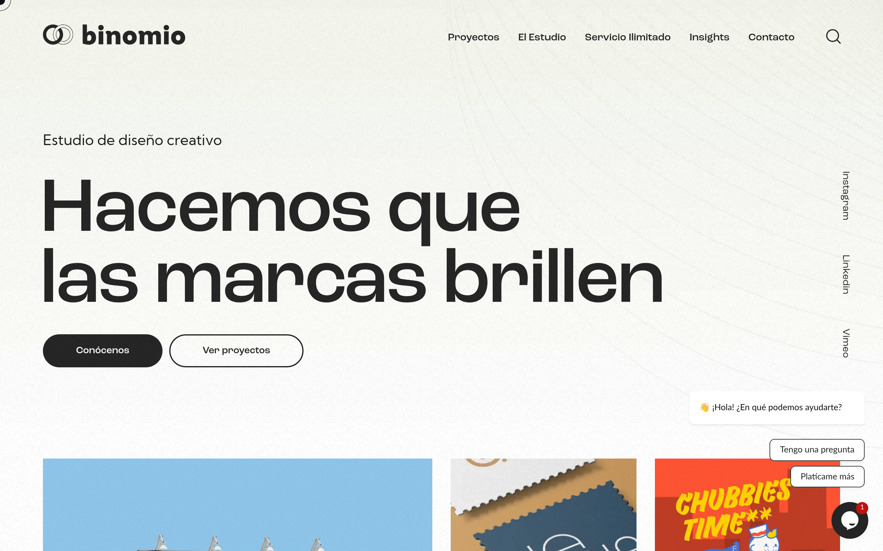 Binom website screenshot — product, features and pricing