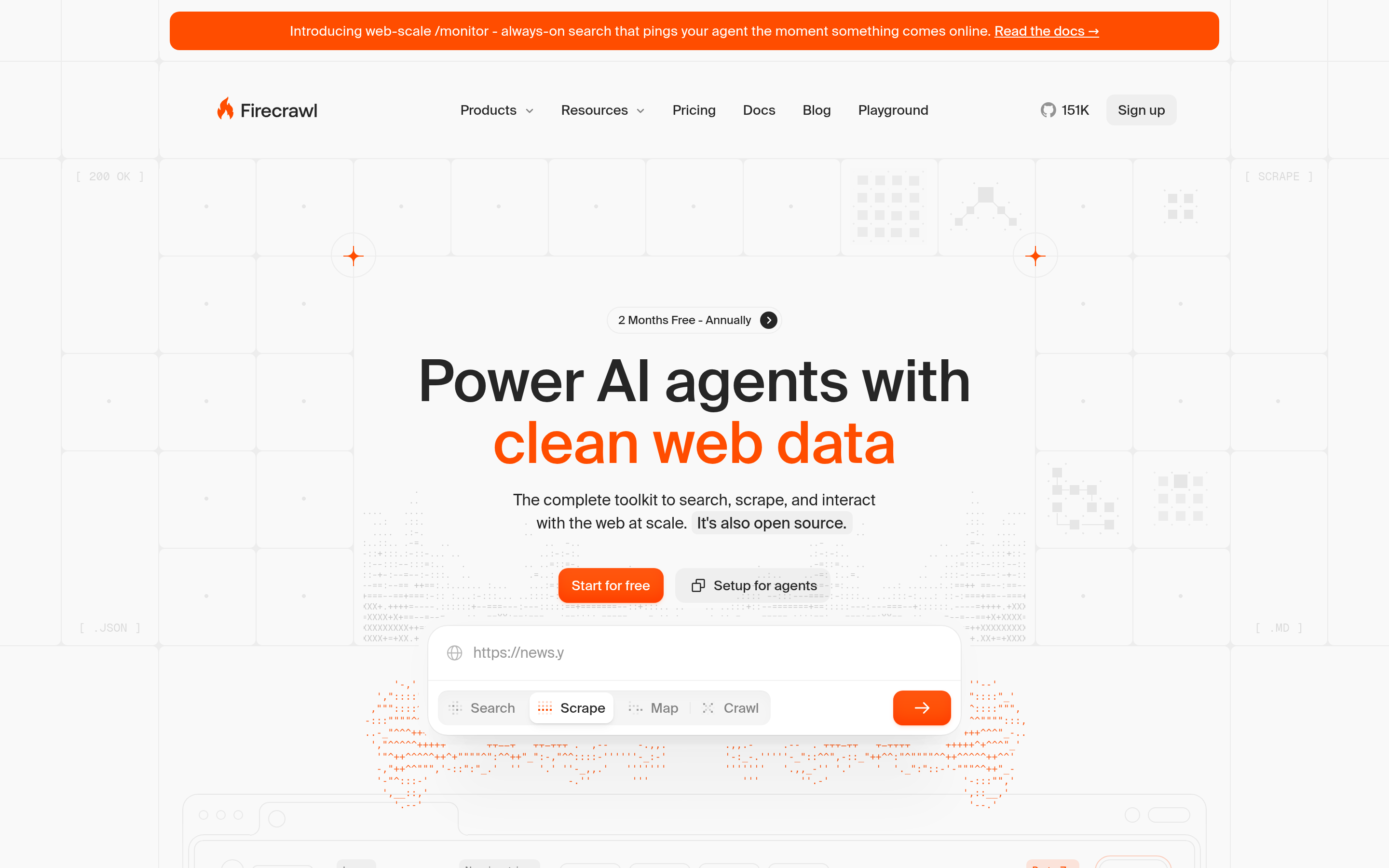 Firecrawl website screenshot — product, features and pricing