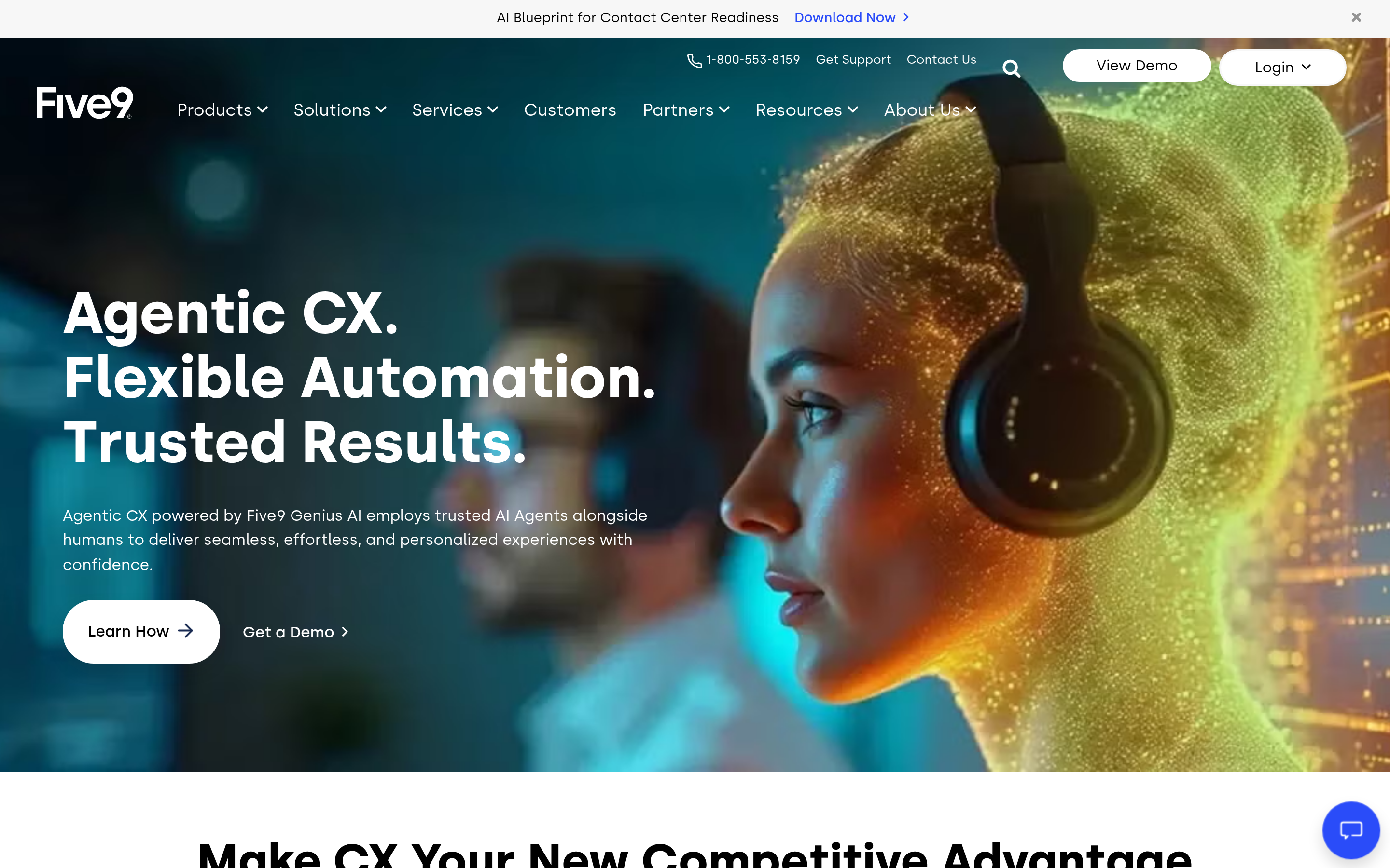 Five9 website screenshot — product, features and pricing
