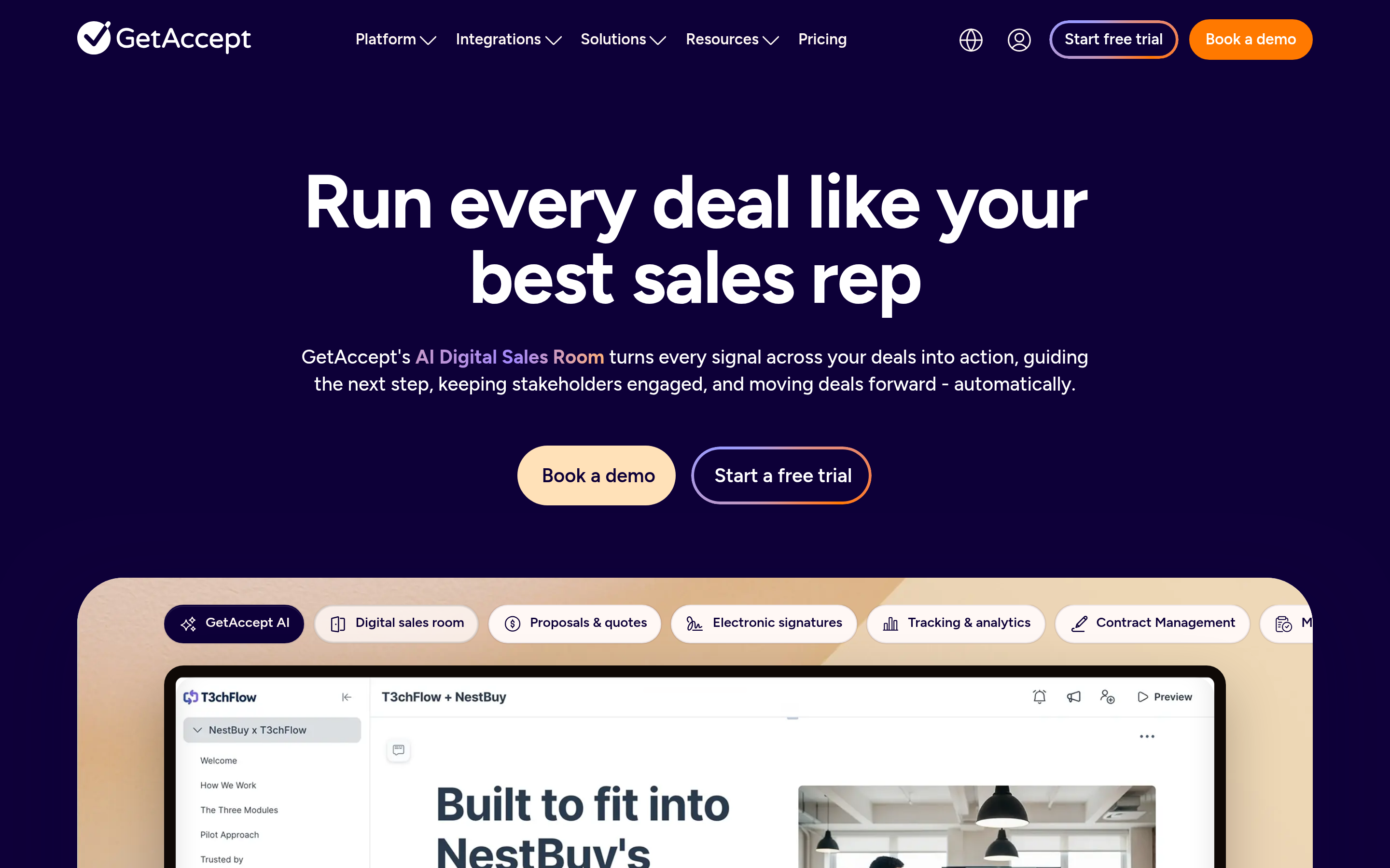 GetAccept website screenshot — product, features and pricing
