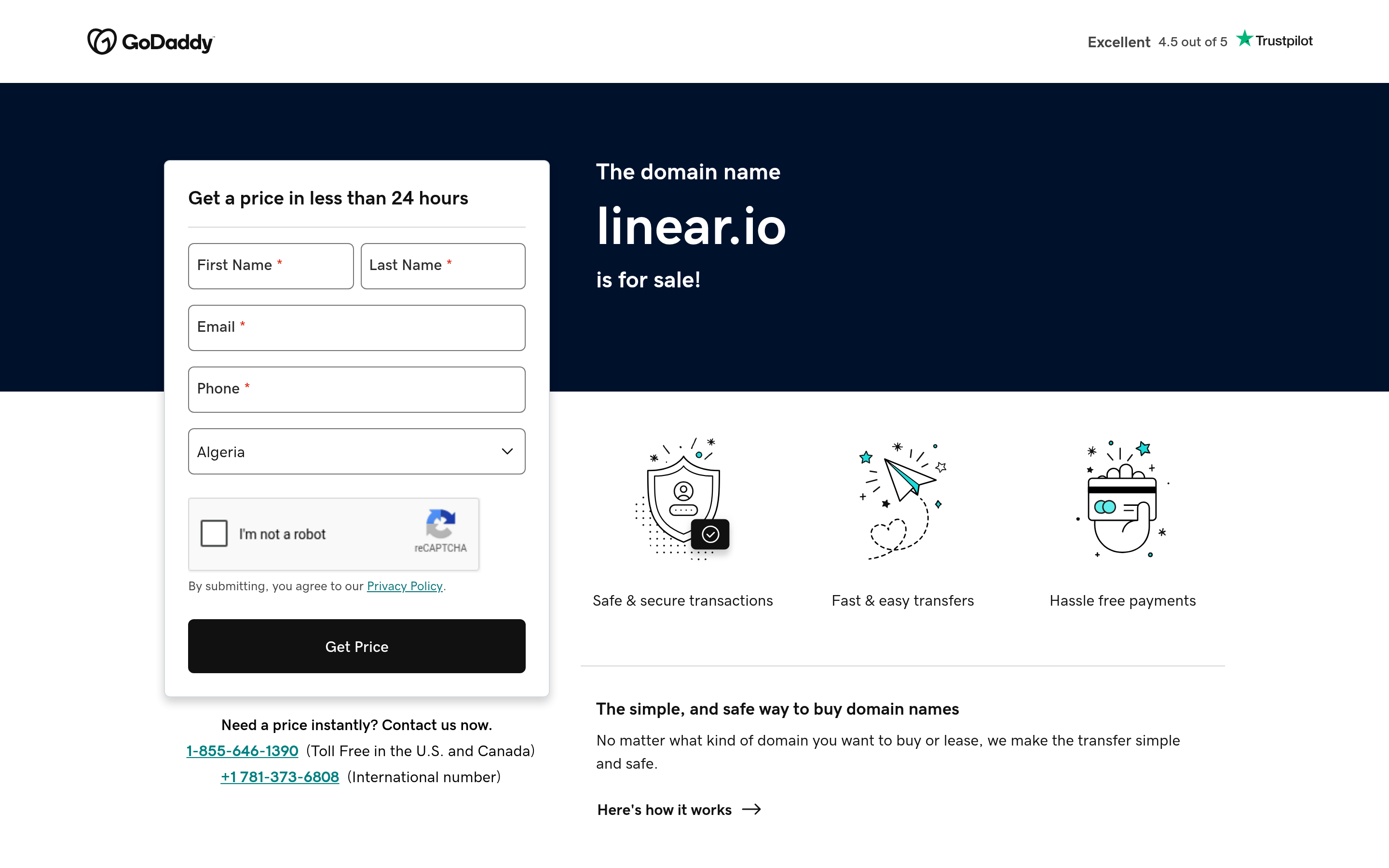 Linear website screenshot — product, features and pricing