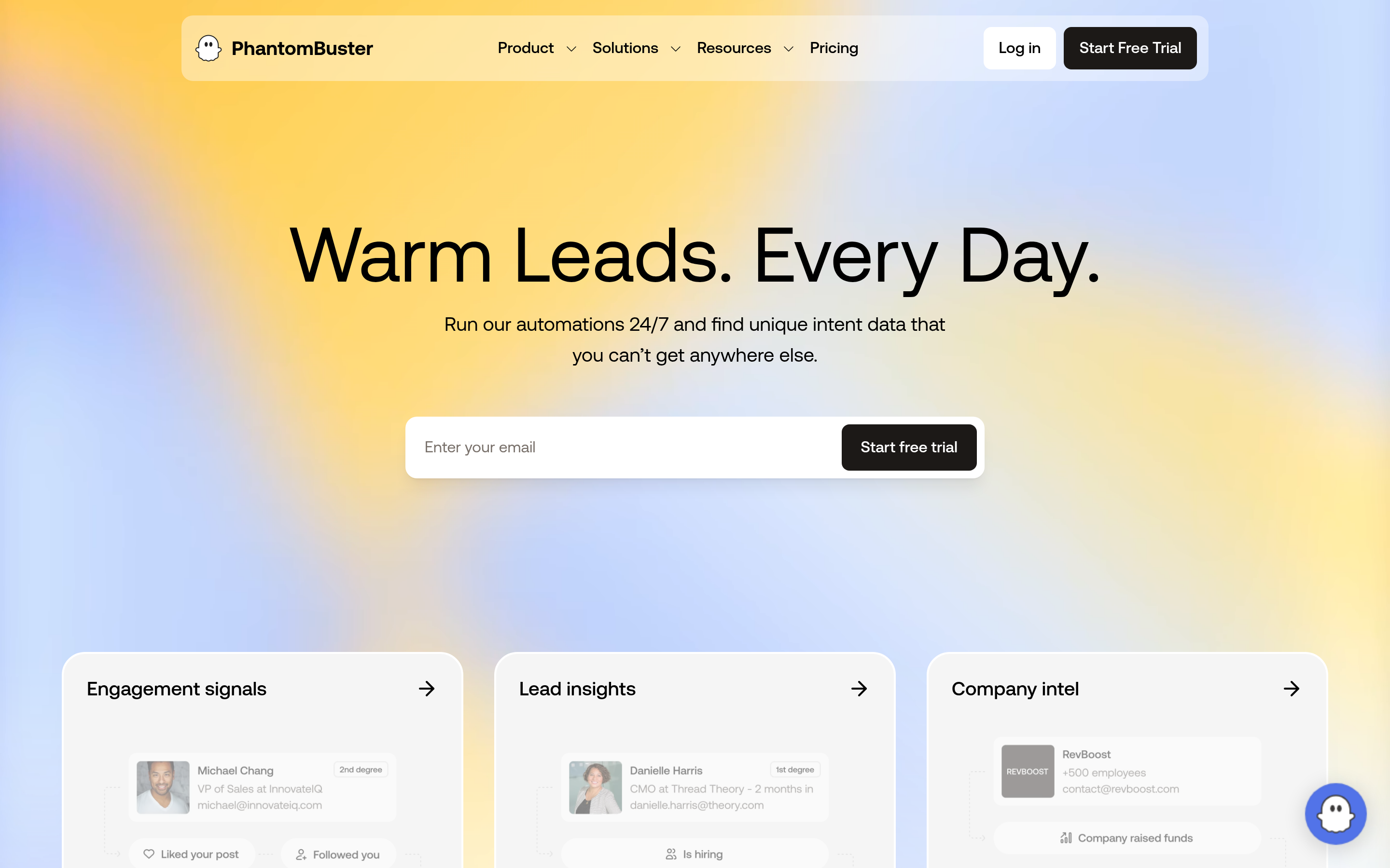 PhantomBuster website screenshot — product, features and pricing