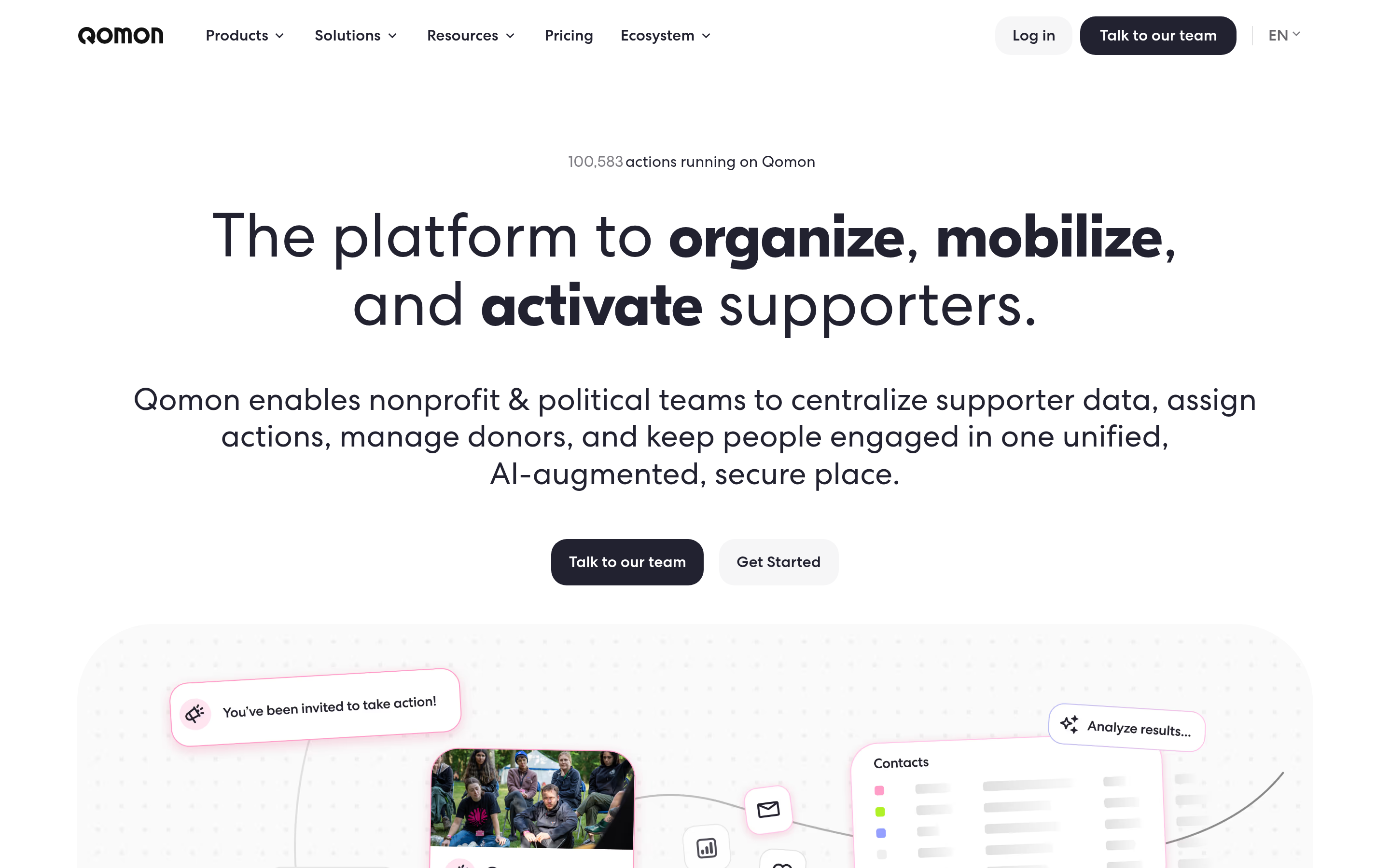 Qomon website screenshot — product, features and pricing