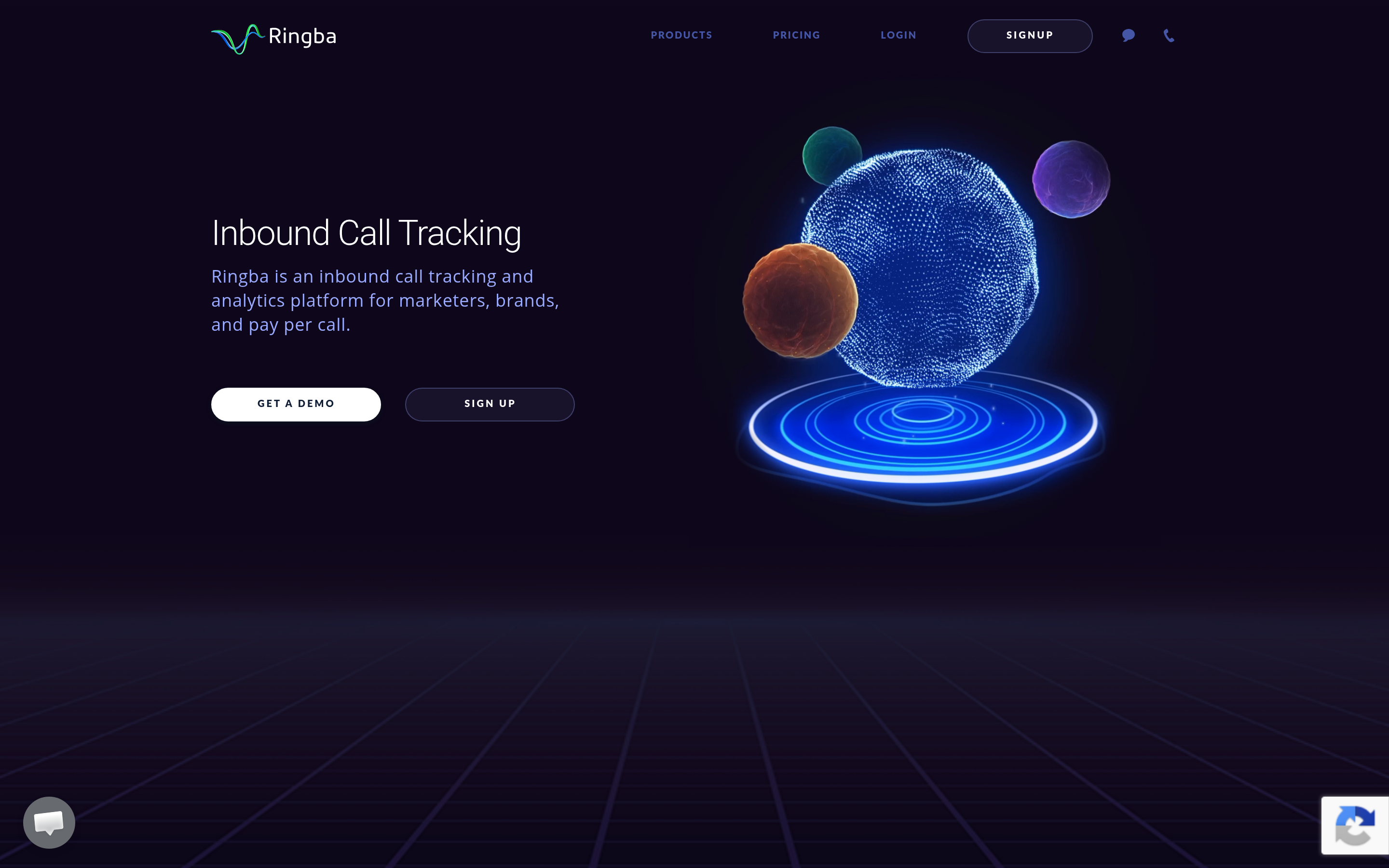 Ringba website screenshot — product, features and pricing