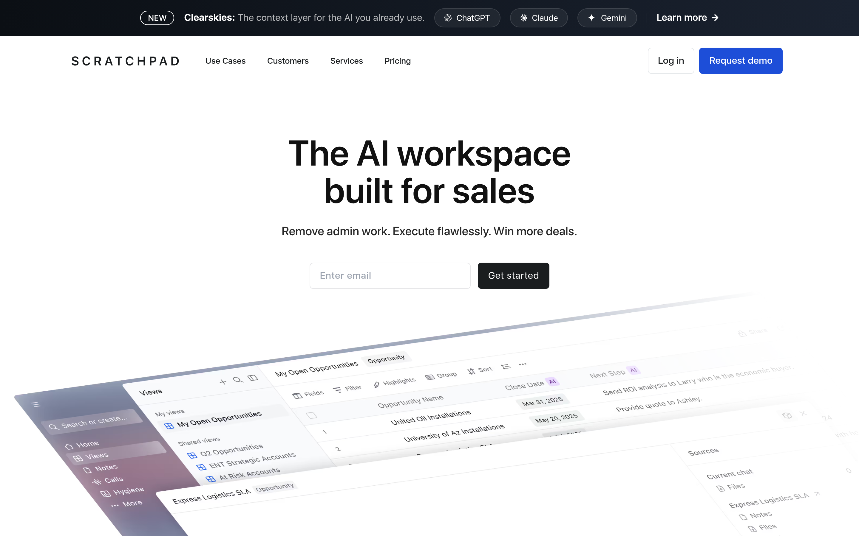 Scratchpad website screenshot — product, features and pricing