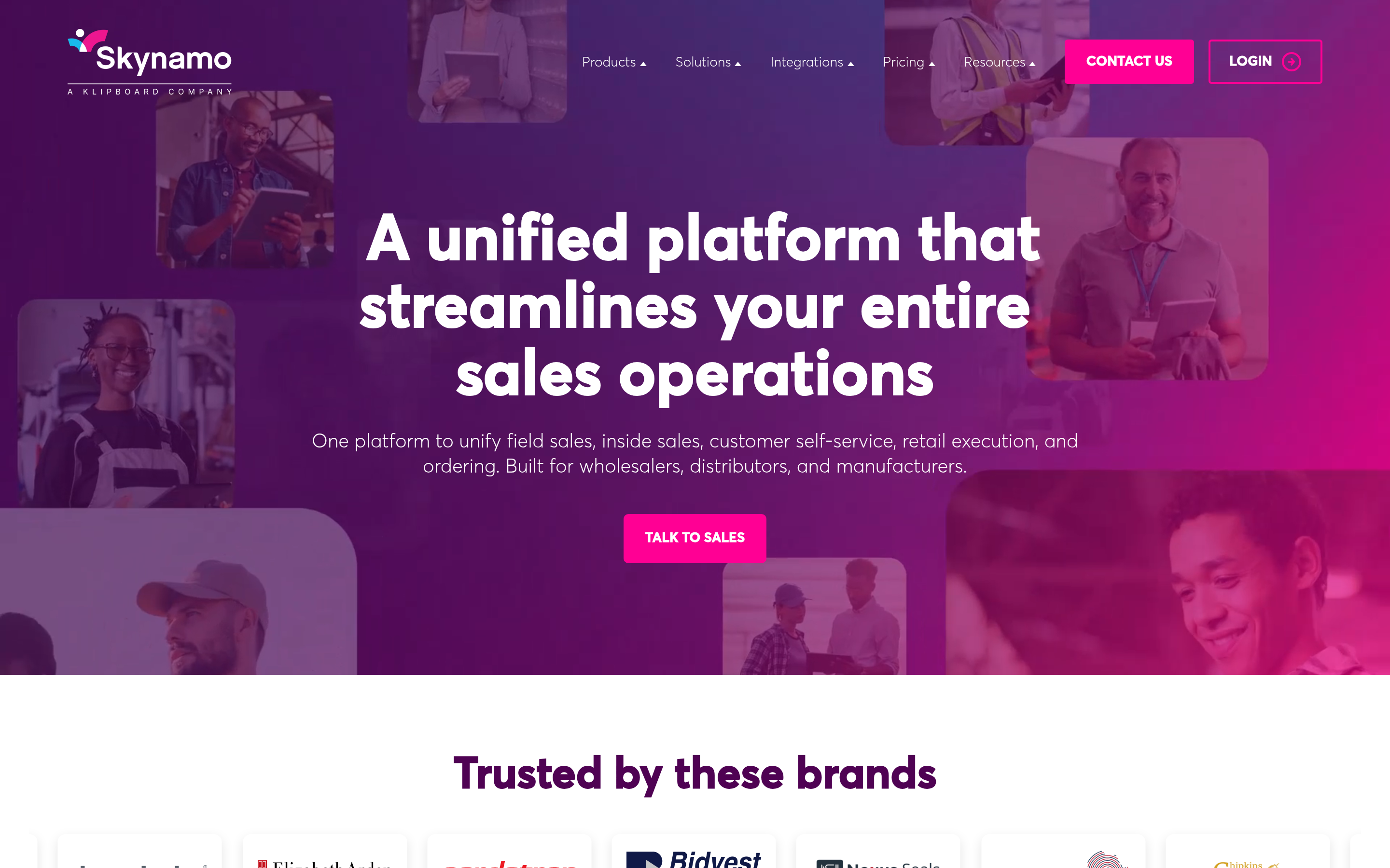 Skynamo website screenshot — product, features and pricing