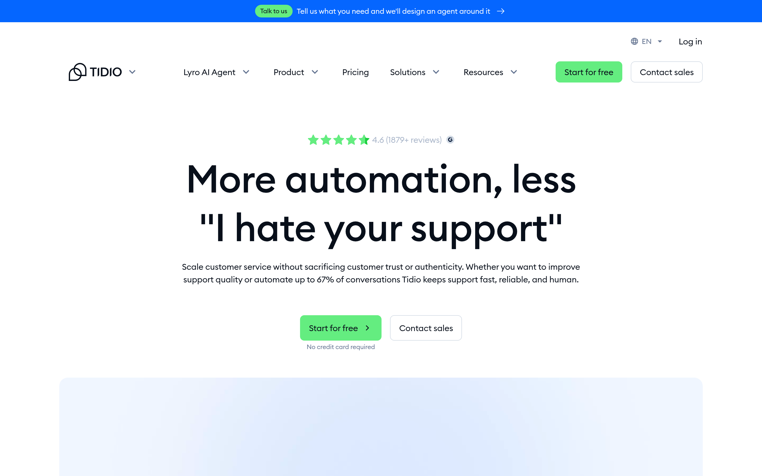 Tidio website screenshot — product, features and pricing