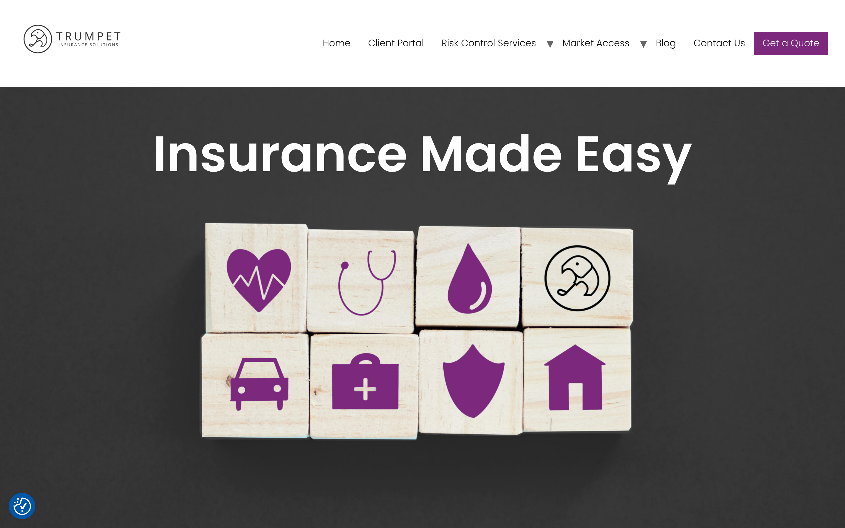 Trumpet website screenshot — product, features and pricing