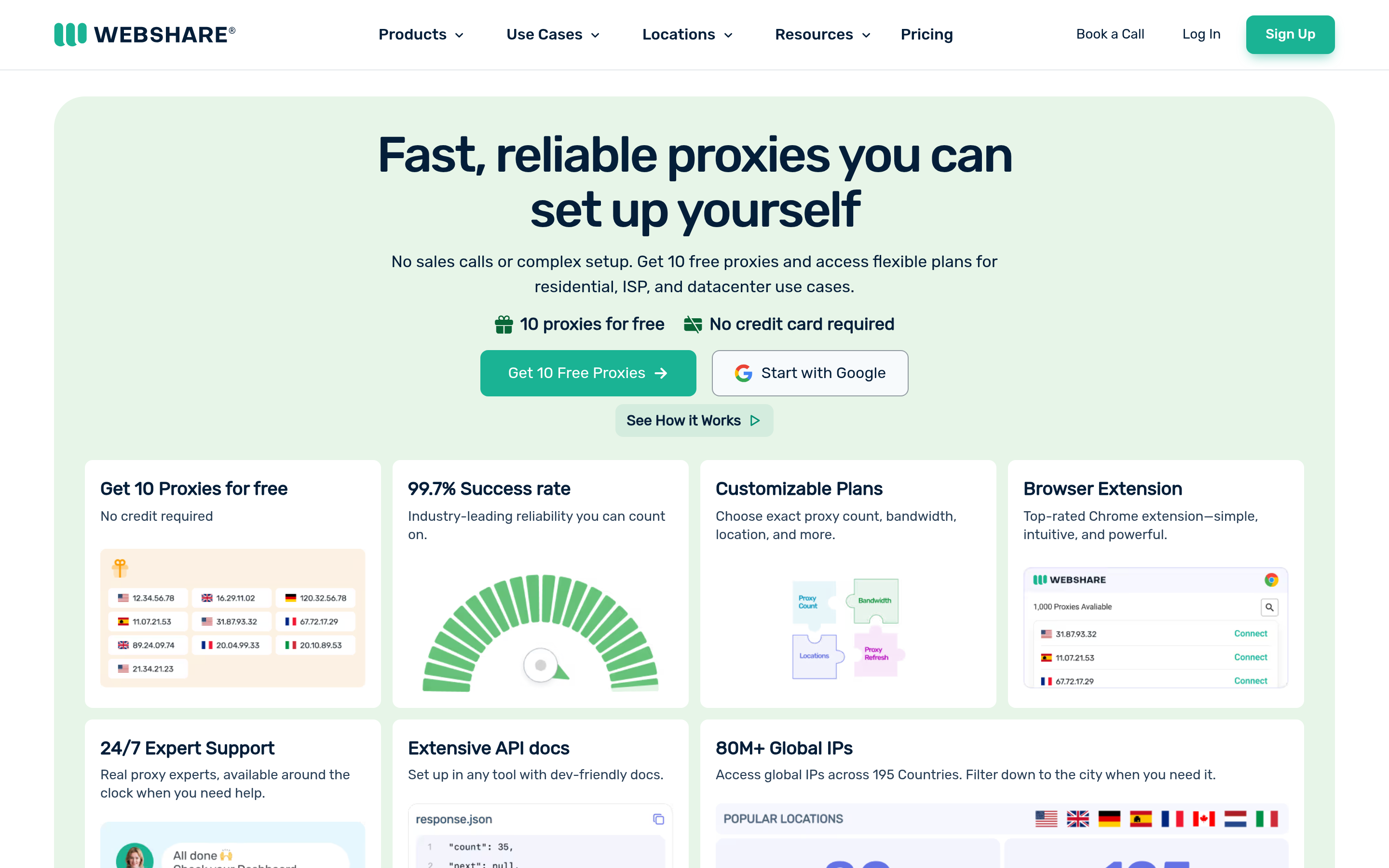 Webshare website screenshot — product, features and pricing
