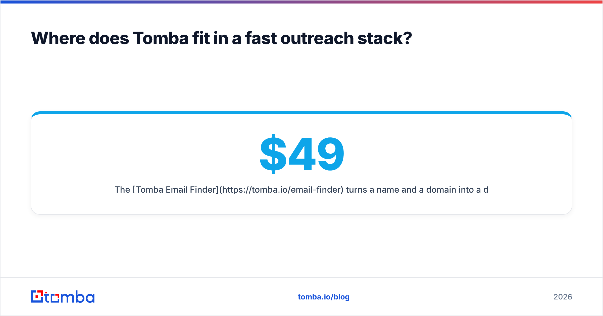 Diagram: Where does Tomba fit in a fast outreach stack