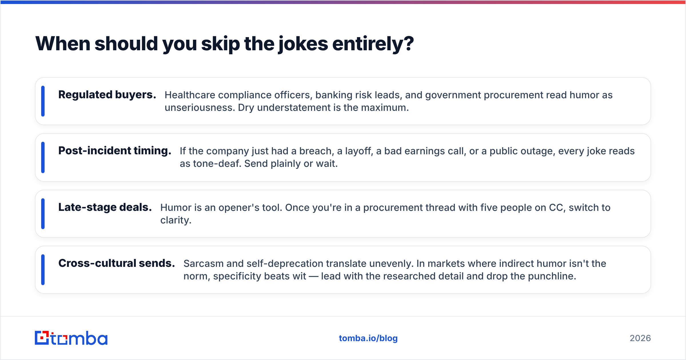 Diagram: When should you skip the jokes entirely