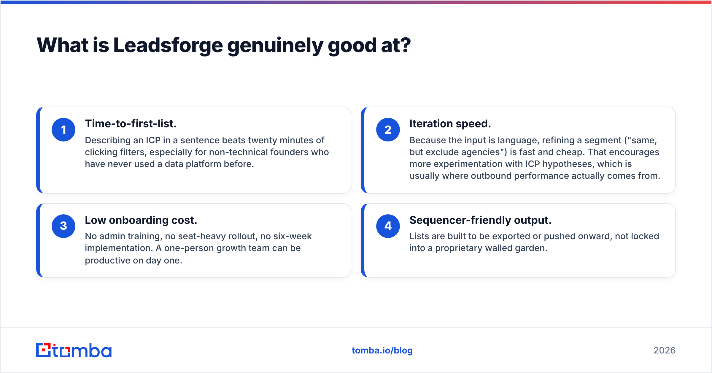 Leadsforge AI lead list building strengths diagram