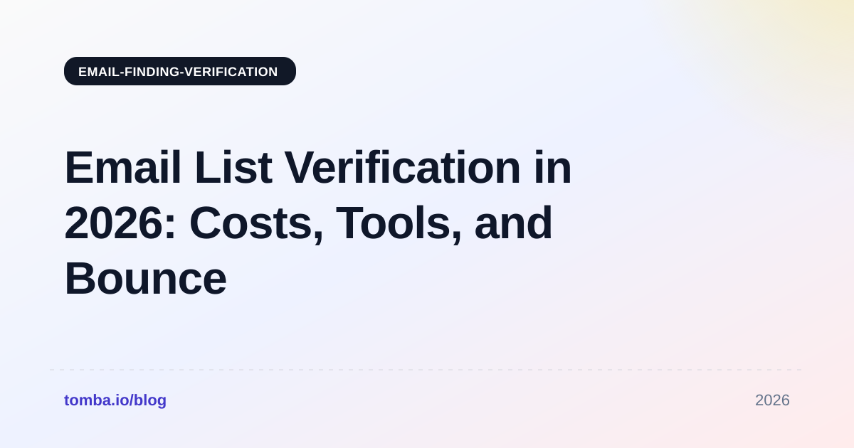Email List Verification in 2026: Costs, Tools, and Bounce Rates