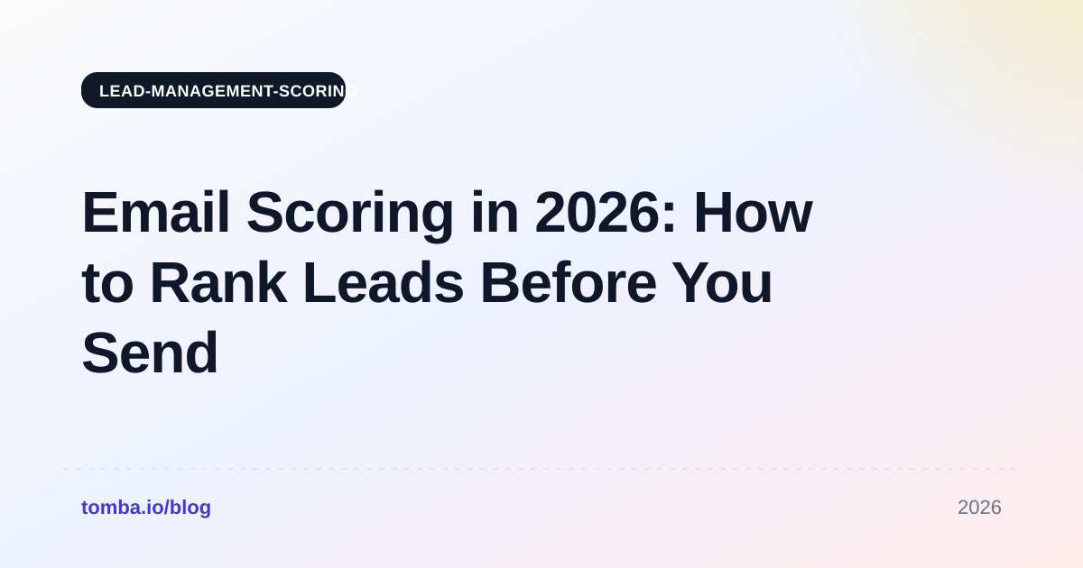 Email Scoring in 2026: How to Rank Leads Before You Send