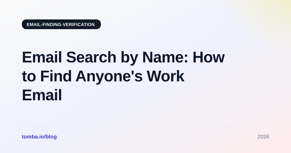 Email Search by Name: How to Find Anyone's Work Email in 2026