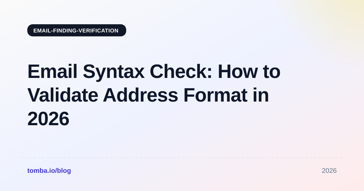 Email Syntax Check: How to Validate Address Format in 2026