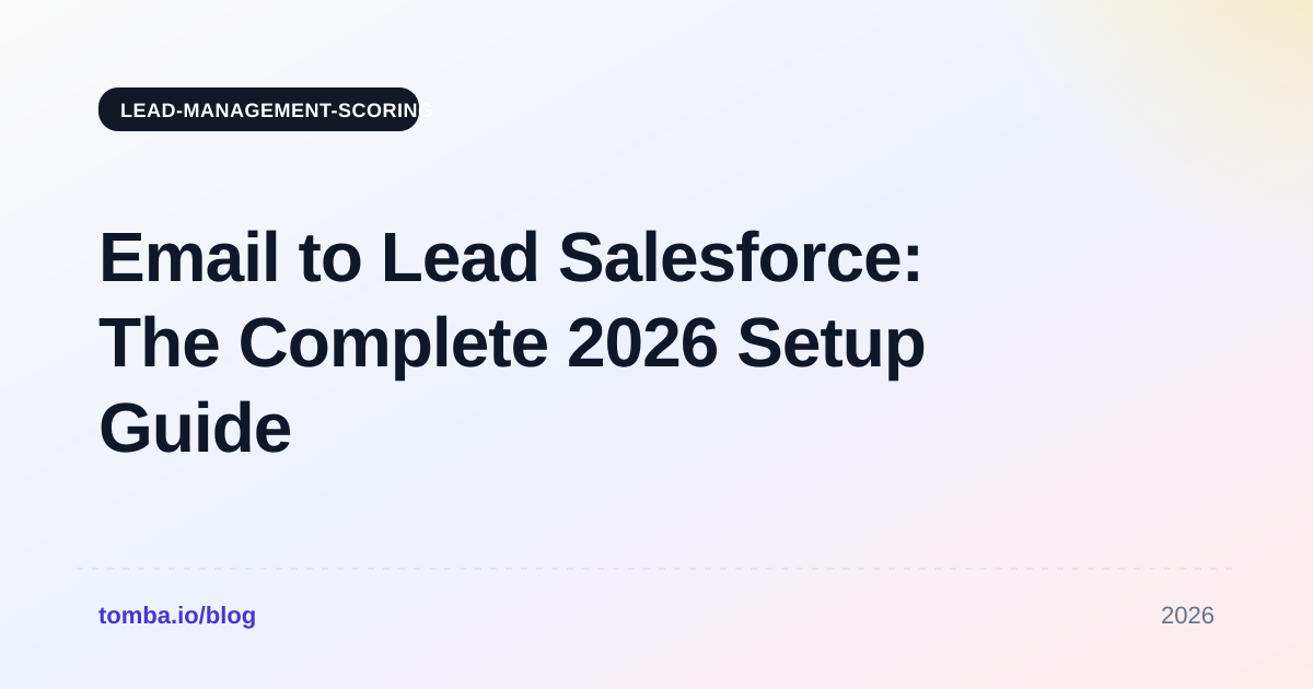 Email to Lead Salesforce: The Complete 2026 Setup Guide
