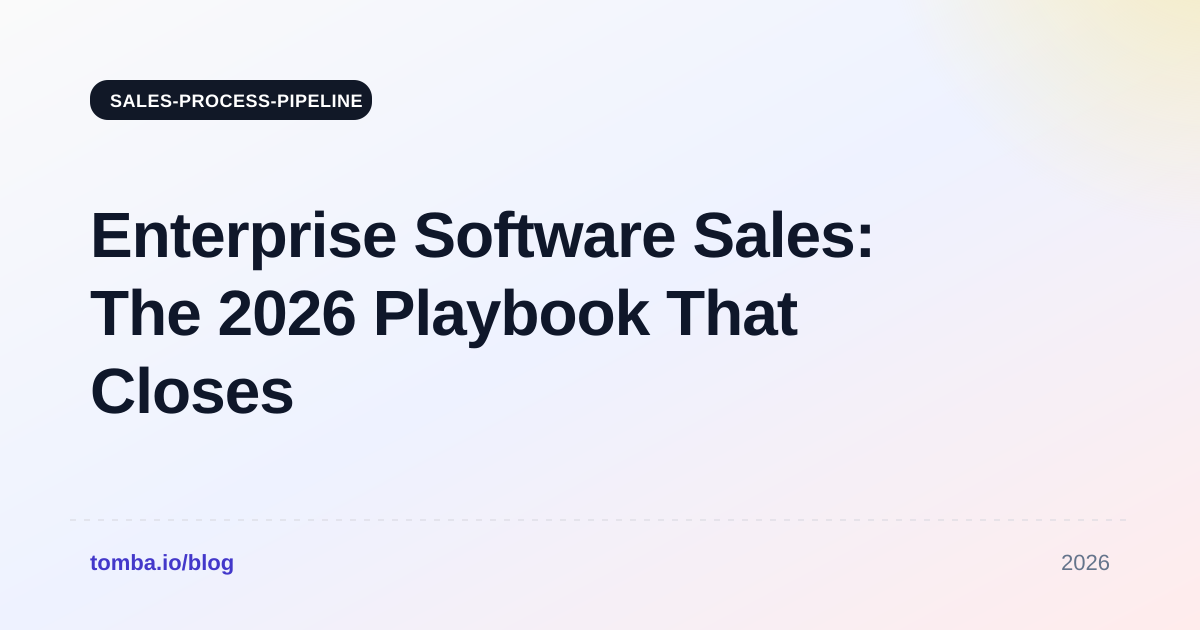 Enterprise Software Sales: The 2026 Playbook That Closes