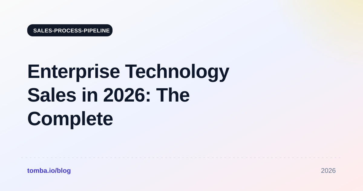 Enterprise Technology Sales in 2026: The Complete Guide