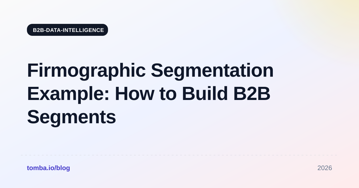 Firmographic Segmentation Example: How to Build B2B Segments
