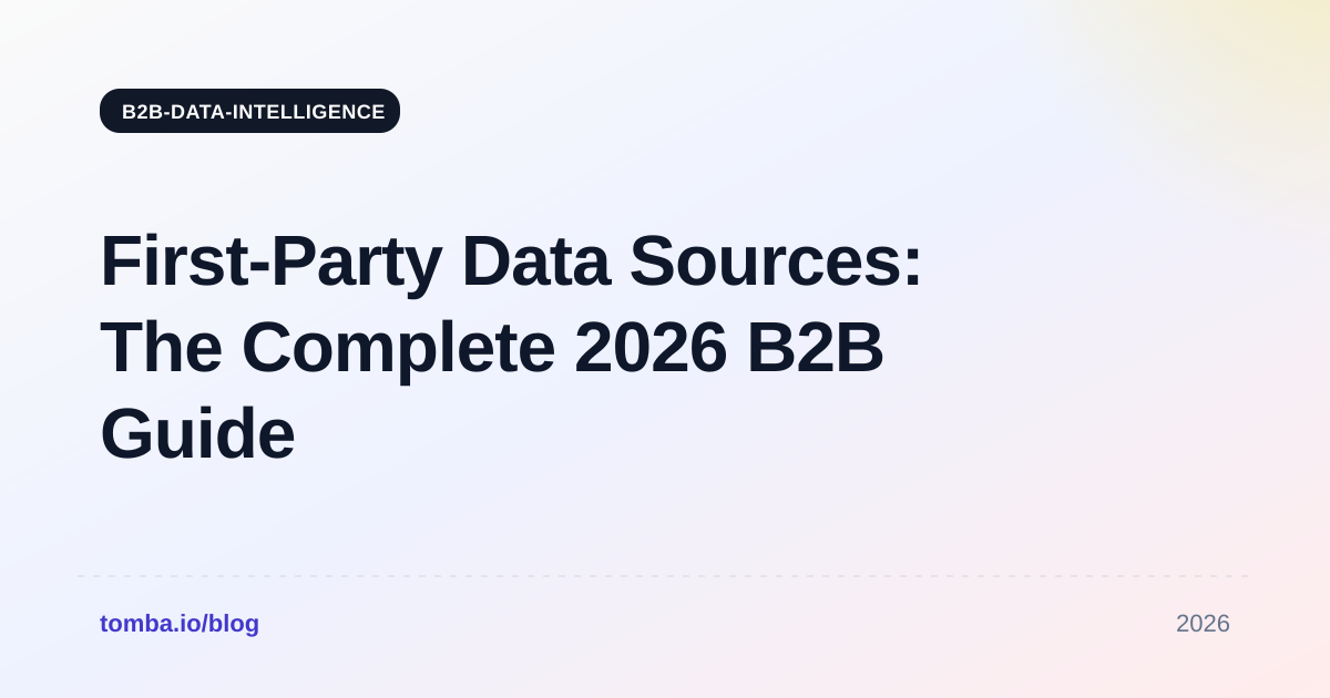 First Party Data Sources: The Complete 2026 B2B Guide