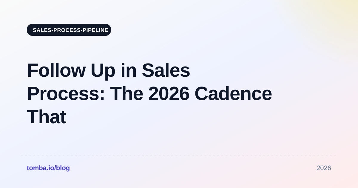 Follow Up in Sales Process: The 2026 Cadence That Closes