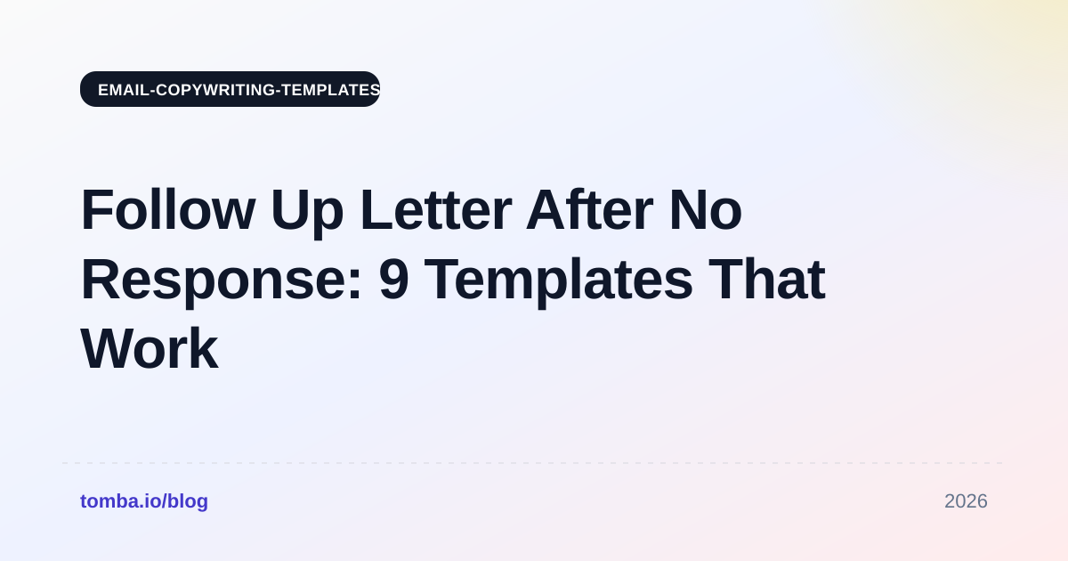 Follow Up Letter After No Response: 9 Templates That Work