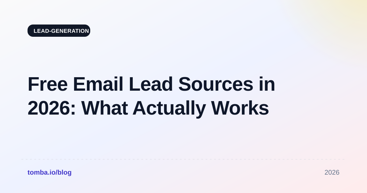 Free Email Lead Sources in 2026: What Actually Works