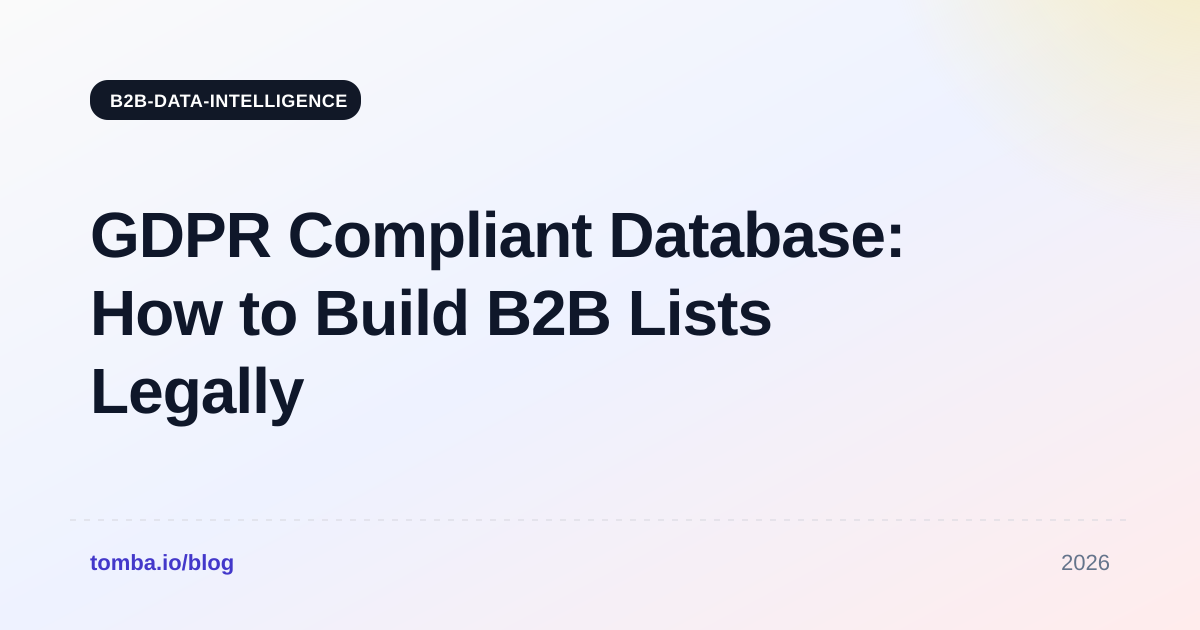 GDPR Compliant Database: How to Build B2B Lists Legally