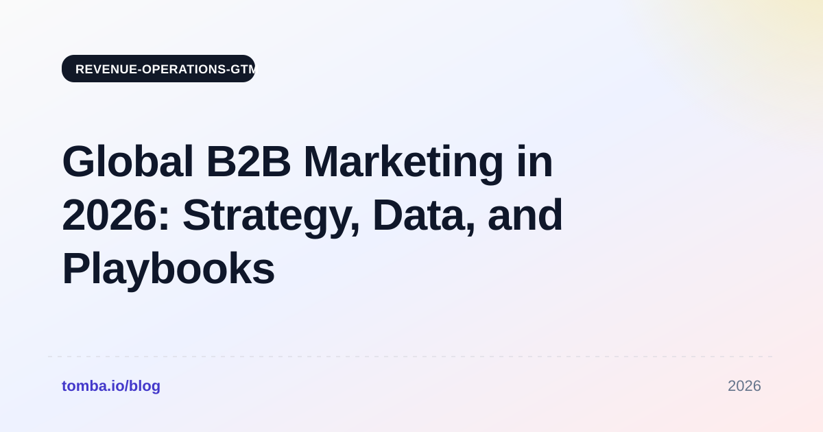 Global B2B Marketing in 2026: Strategy, Data, and Playbooks