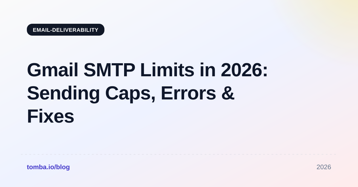 Gmail SMTP Limits in 2026: Sending Caps, Errors & Fixes