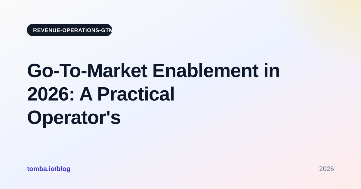 Go-To-Market Enablement in 2026: A Practical Operator's Guide