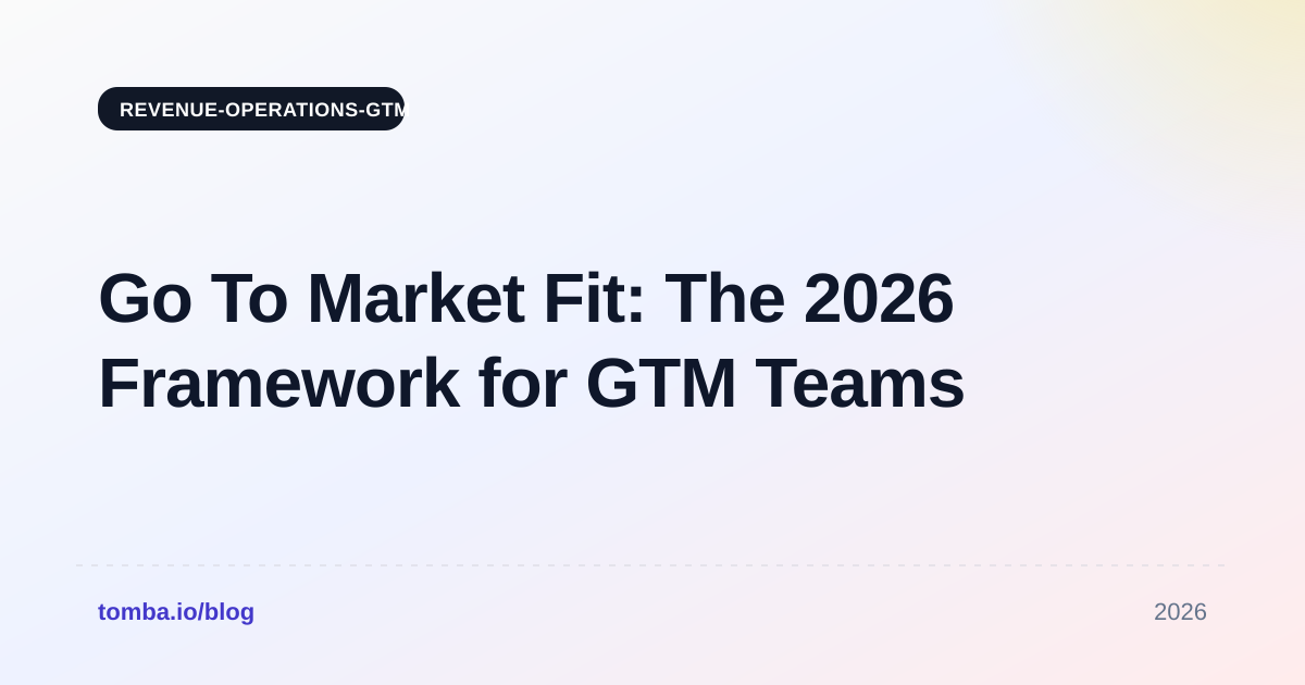 Go To Market Fit: The 2026 Framework for GTM Teams