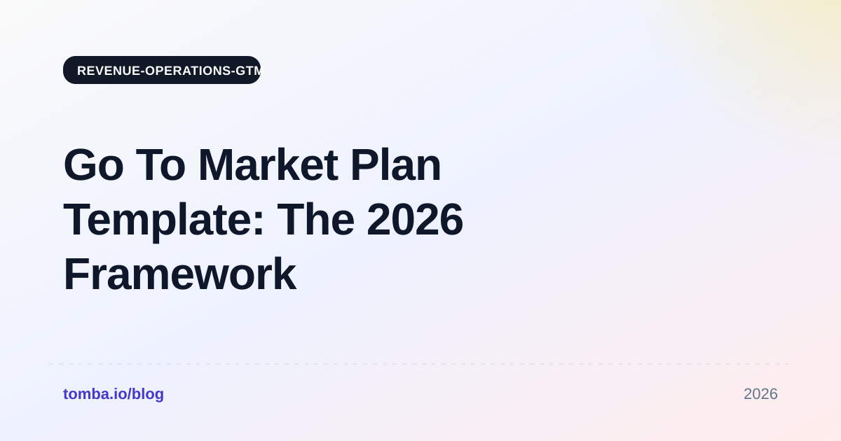 Go To Market Plan Template: The 2026 Framework That Ships