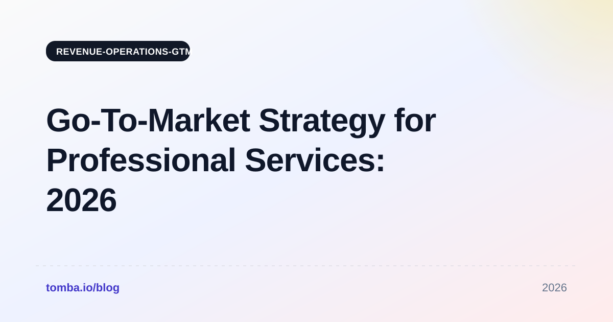 Go-To-Market Strategy for Professional Services: 2026 Guide