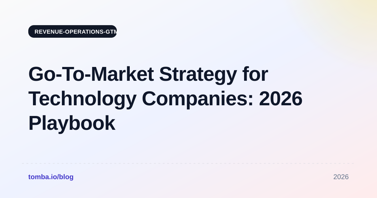 Go To Market Strategy for Technology Companies: 2026 Playbook