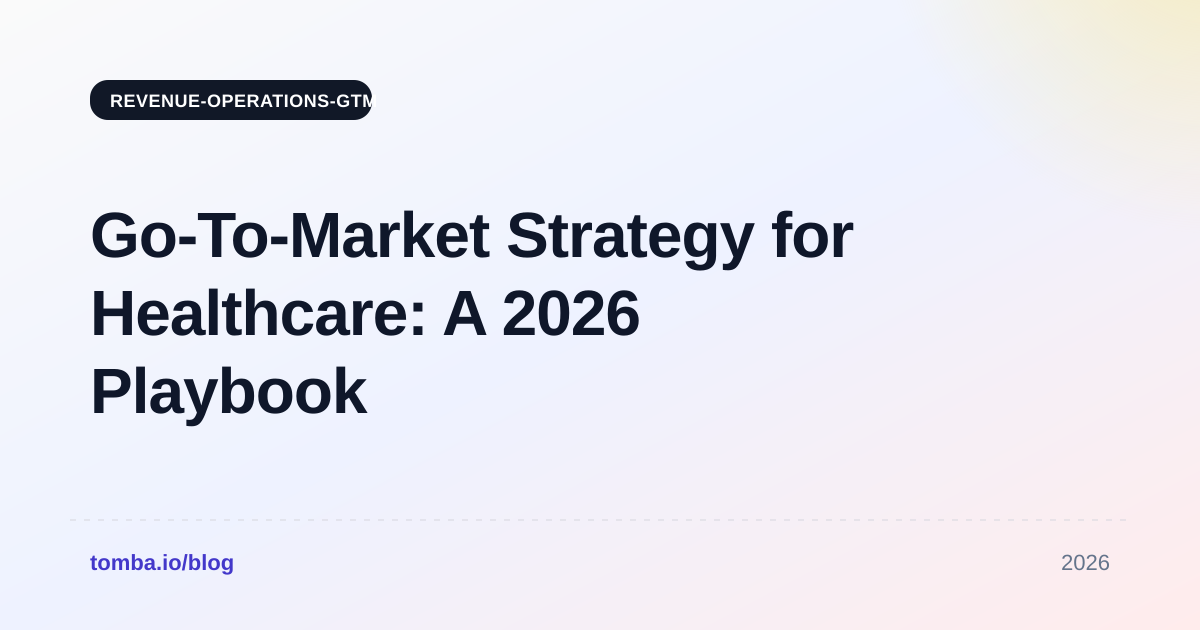Go To Market Strategy Healthcare: The 2026 Playbook