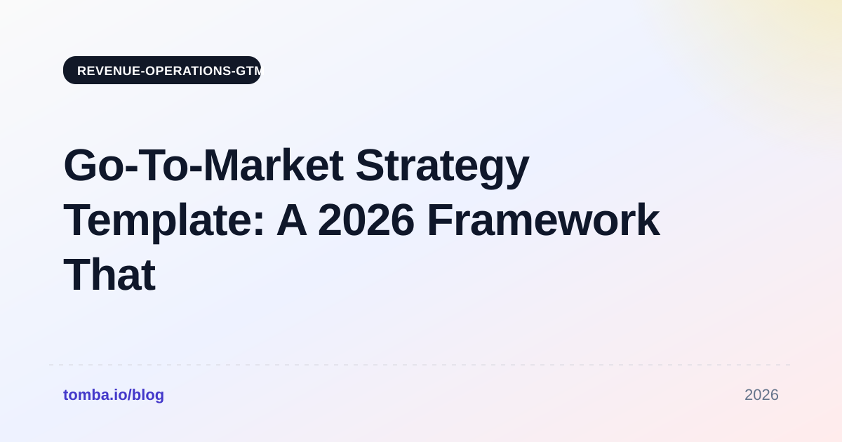Go-To-Market Strategy Template: A 2026 Framework That Works