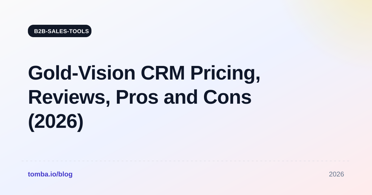 Gold-Vision CRM Pricing, Reviews, Pros and Cons (2026)