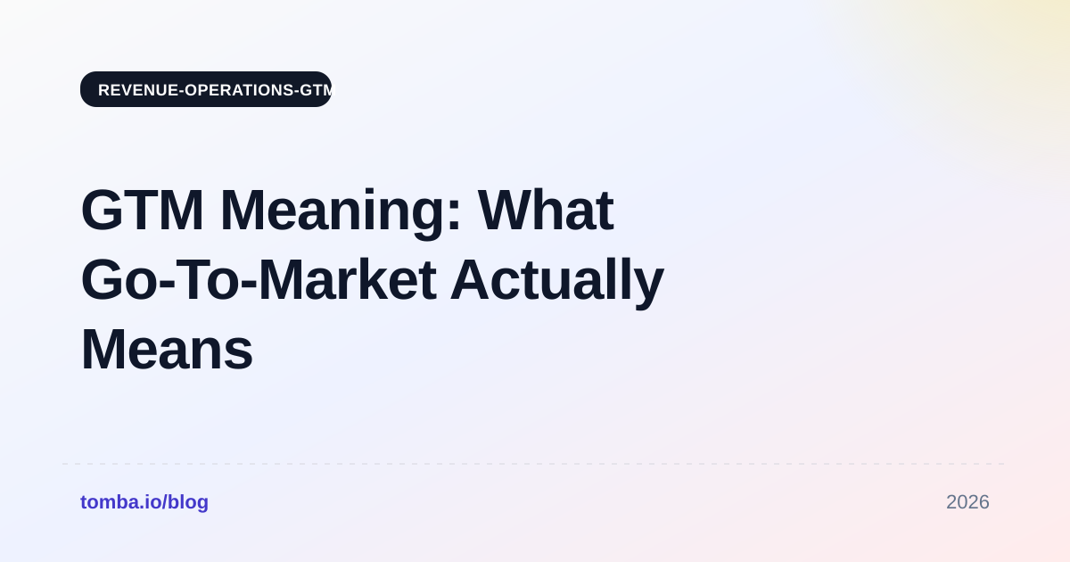 GTM Meaning: What Go-To-Market Actually Means in B2B