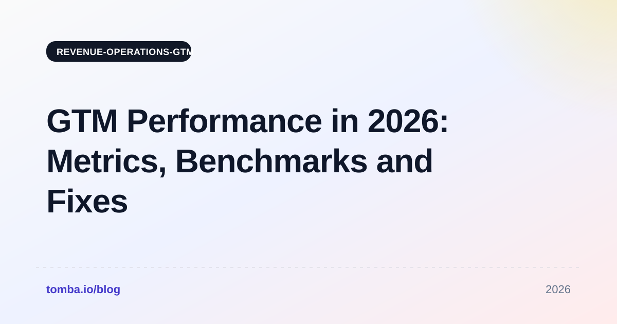 GTM Performance in 2026: Metrics, Benchmarks and Fixes