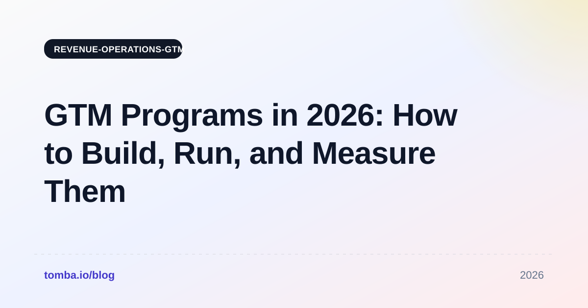 GTM Programs in 2026: How to Build, Run, and Measure Them