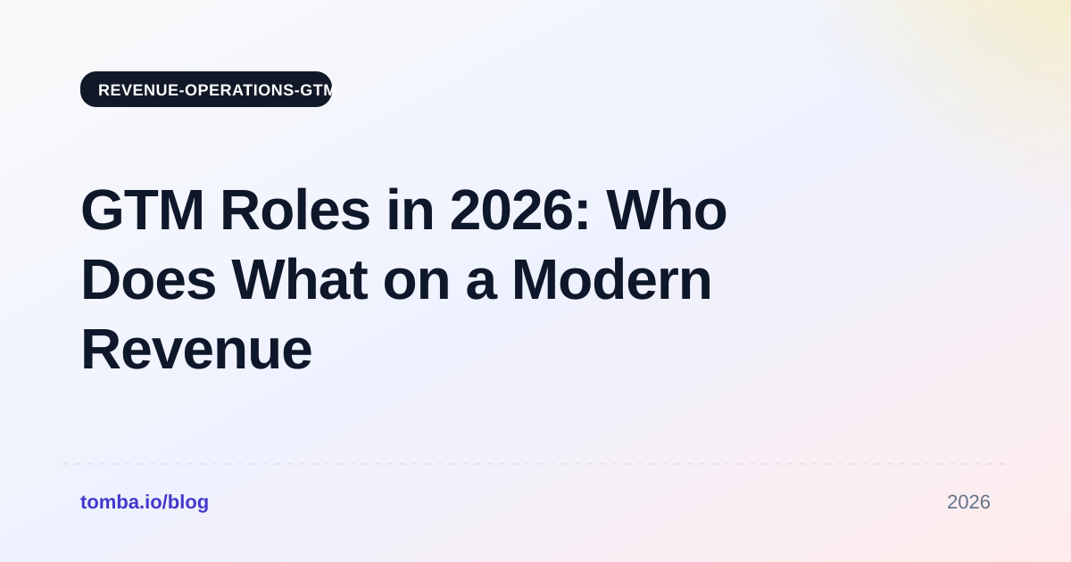 GTM Roles in 2026: Who Does What on a Modern Revenue Team