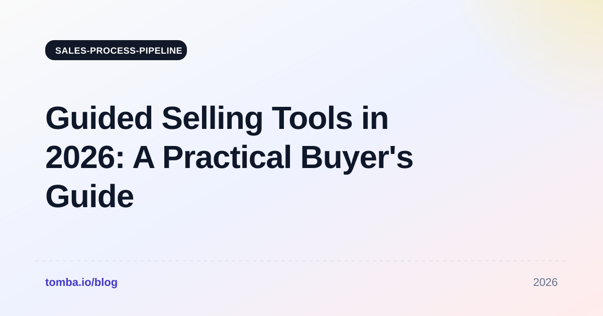Guided Selling Tools in 2026: A Practical Buyer's Guide
