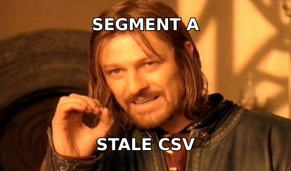 One does not simply segment a stale CSV