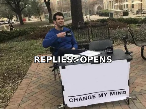 Hot take that reply rate beats open rate as the real outbound metric